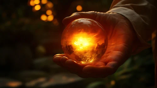 Glowing Sphere Held in Palm