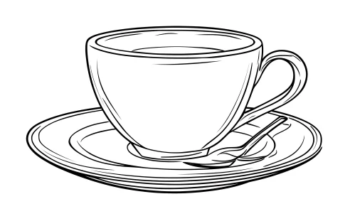 Minimalist Tea Cup Sketch