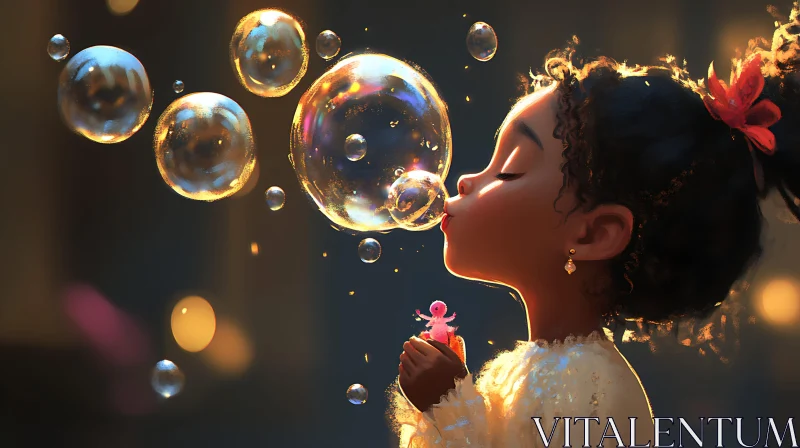 AI ART Childhood Dreams Bubble Portrait