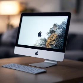 Stylish Desktop Computer on Wooden Table