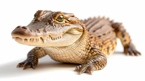 Alligator on White Background