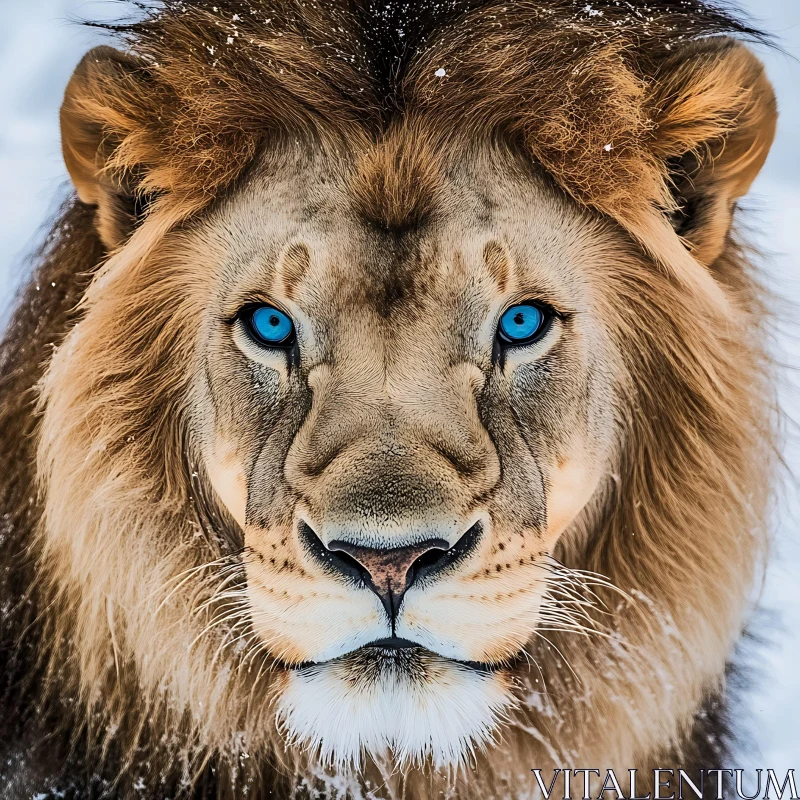 Lion Portrait with Striking Eyes AI Image