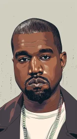 Kanye West Digital Art Portrait