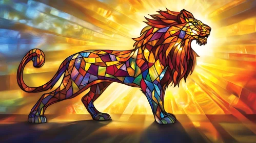 Colorful Lion Illustration