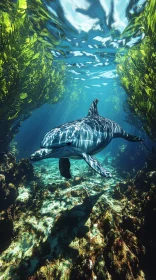 Aquatic Elegance: Dolphin in Ocean