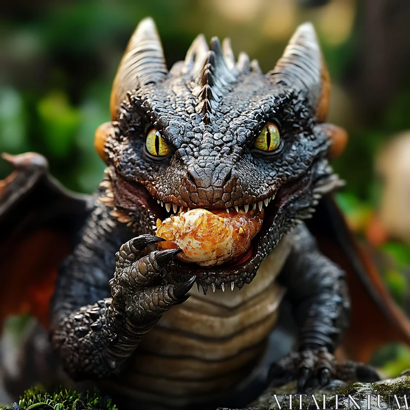 AI ART Scaled Dragon Enjoying a Meal