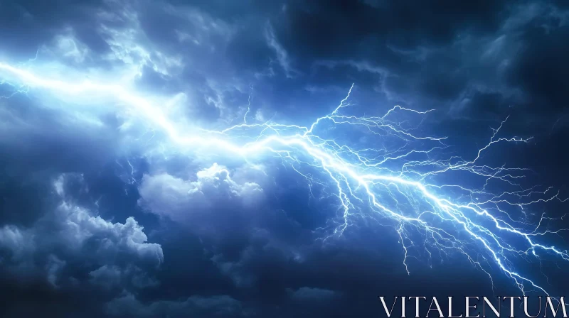 Dramatic Lightning Strike Wallpaper AI Image