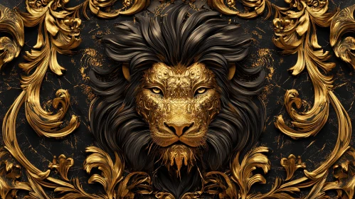 Lion with baroque patterns