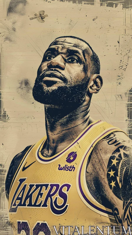 AI ART LeBron James Basketball Art