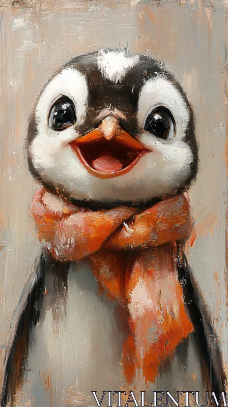 AI ART Cheerful Penguin Artwork