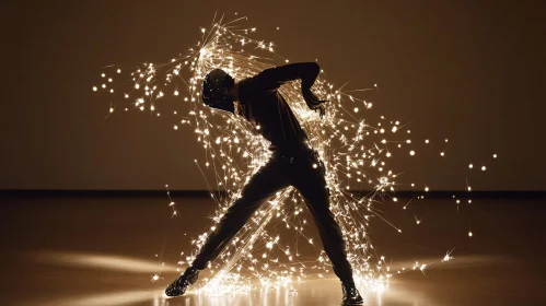 Silhouette in Sparkles: A Dance of Light