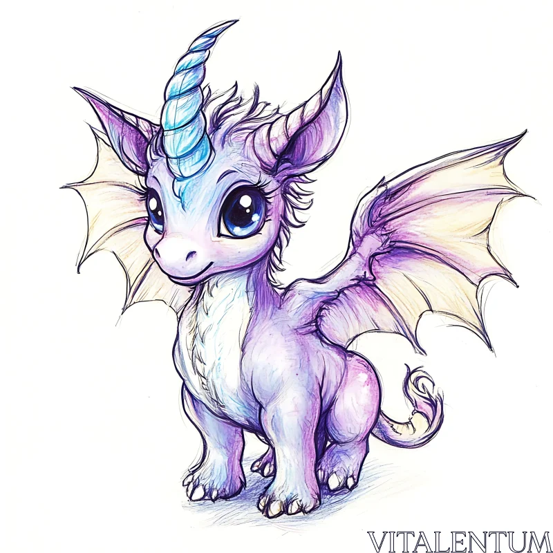 AI ART Pastel Dragon Whimsy: A Cartoon Delight