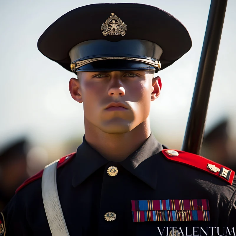 Man in Uniform Portrait AI Image