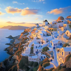 Santorini Island View at Sunset