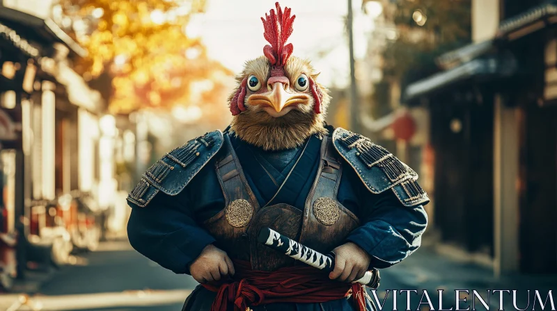 AI ART Armored Chicken Warrior with Katana