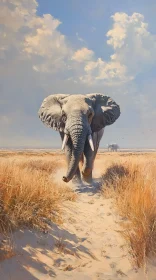 Elephant in Wild Terrain