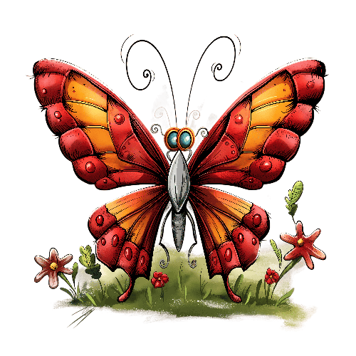 Whimsical Realistic Butterfly Digital Painting POD Design