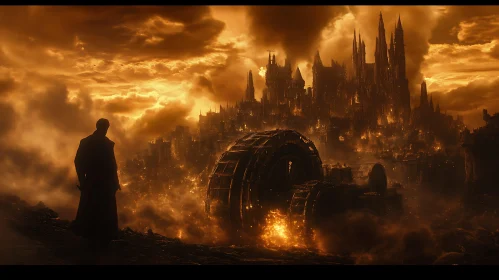 Burning City: A Lone Observer