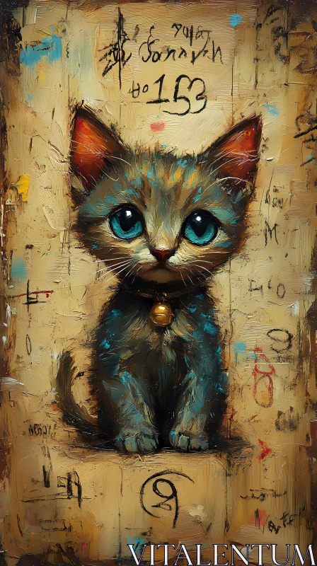 AI ART Charming Feline Art with Abstract Background