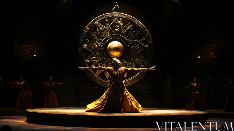 AI ART Golden Attire Stage Performance