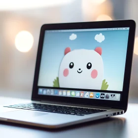 Anime Character on Laptop