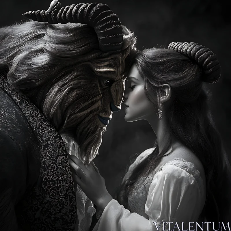 AI ART Beauty and the Beast: A Love Story