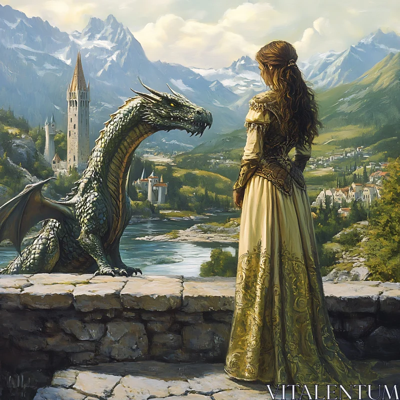 AI ART Enchanting Dragon Encounter Fine Art