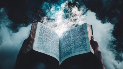 Open Book with Ethereal Light