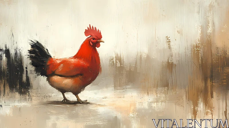 Colorful Rooster Art AI Image