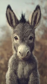 Young Donkey Close-Up Image