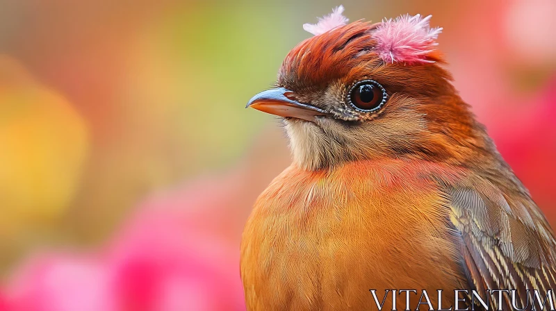 Close-up of a Bird with Colorful Plumage AI Image