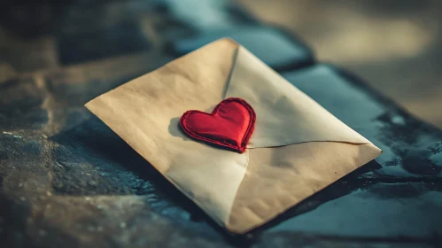 Envelope with a red heart