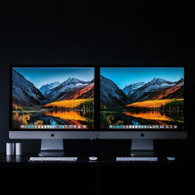 Stylish Dual Screen Desktop Setup