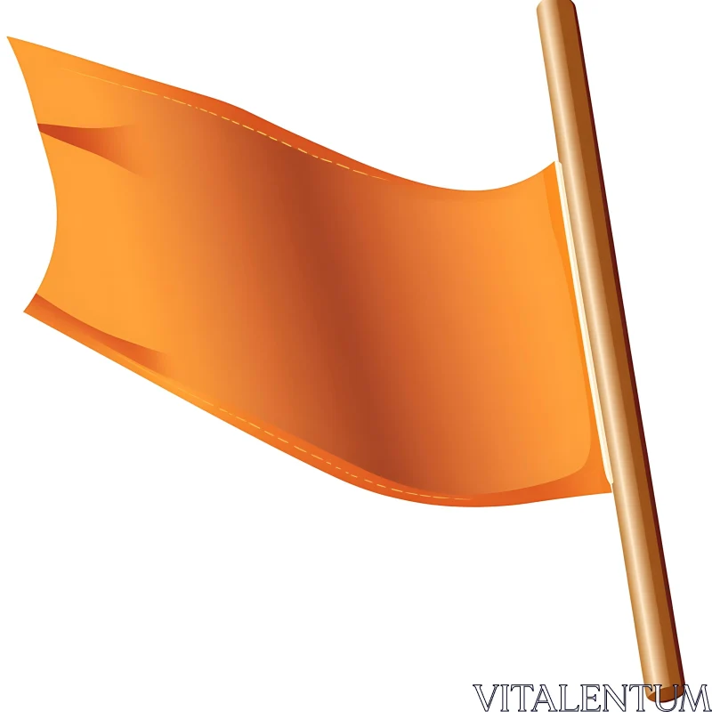 Bright Orange Banner Waving Gently AI Image