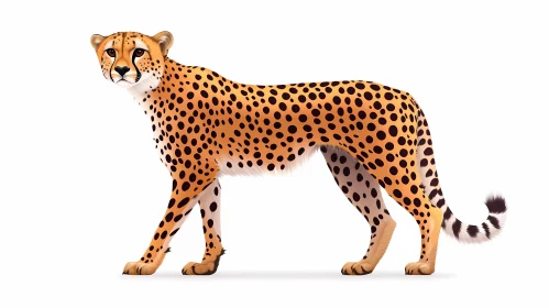 Cheetah on White Background