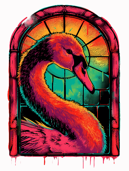 POD Design Vivid Swan Art Tee