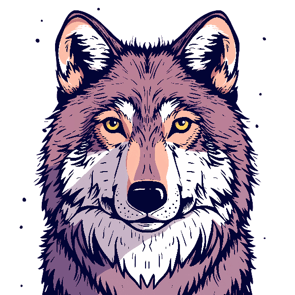 Wolf Face Art for Apparel POD Design