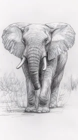 Majestic Elephant Drawing