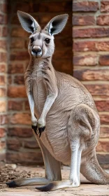 Kangaroo in Rustic Setting