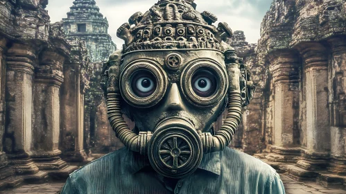 Steampunk Gas Mask in Ruins