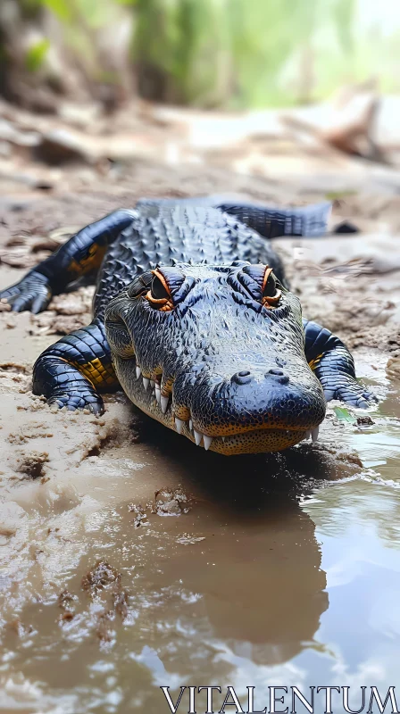 Swamp Alligator Close-Up AI Image