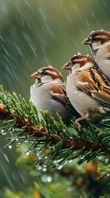 Birds in the Rain