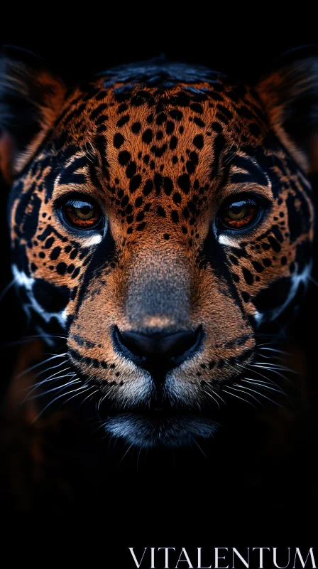 Jaguar Eye Contact Wildlife Portrait AI Image