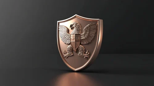 Metallic Eagle on Shield Design