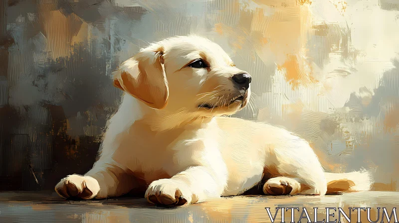 Charming Painted Puppy Portrait AI Image