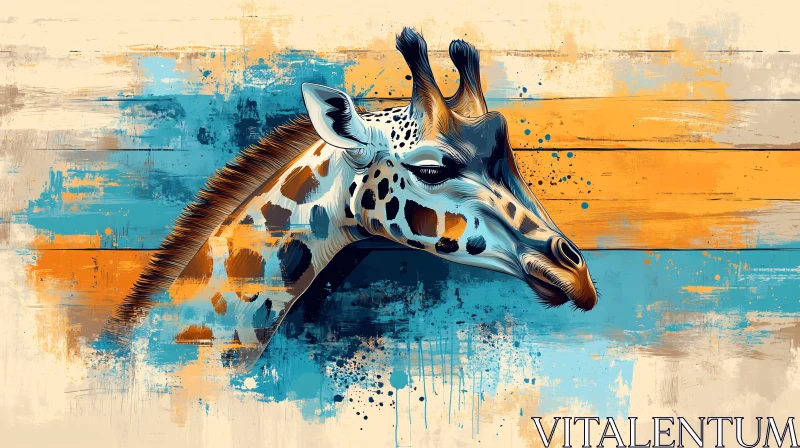 Colorful Giraffe Abstract Painting AI Image