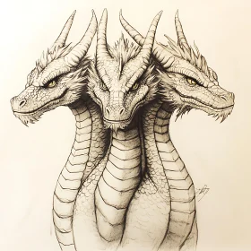 Monochrome Dragon Illustration