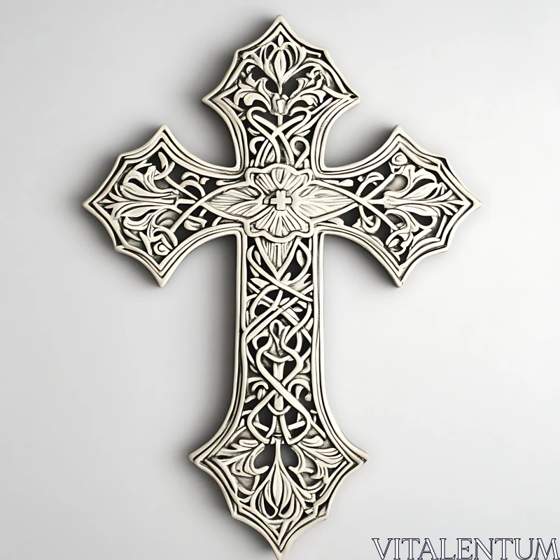 Detailed Religious Cross Ornament AI Image