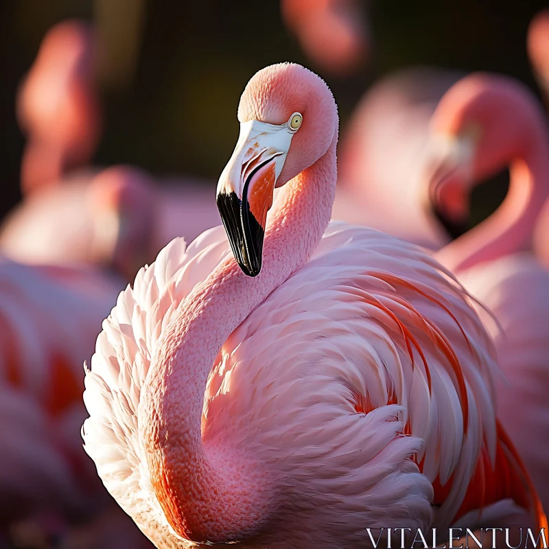 Pink Flamingo Close-up AI Image