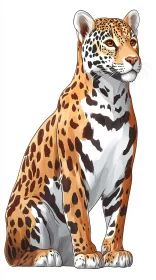 Illustrated Jaguar in Nature